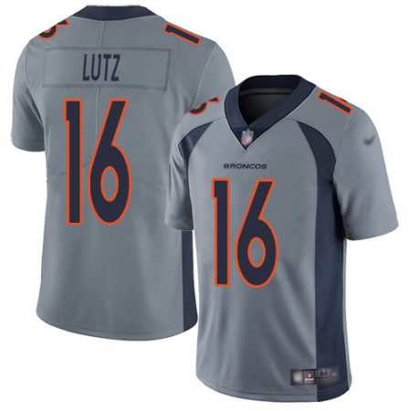 broncos #16 wil lutz gray men's stitched nfl limited inverted legend elite jersey