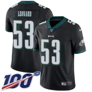 Eagles #53 Shaquille Leonard Black Alternate Youth Stitched NFL 100th Season Vapor Untouchable Limited Jersey