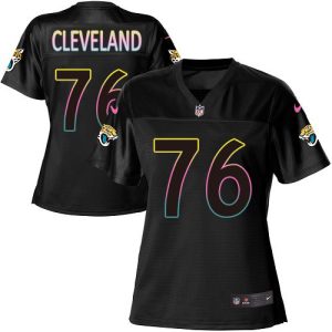 Jaguars #76 Ezra Cleveland Black Women's NFL Fashion Game Jersey