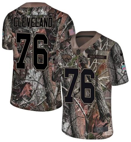 Jaguars #76 Ezra Cleveland Camo Youth Stitched NFL Limited Rush Realtree Jersey