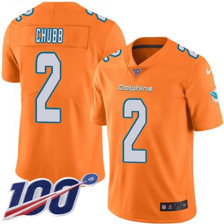 Dolphins #2 Bradley Chubb Orange Men's Stitched NFL Limited Rush 100th Season Jersey