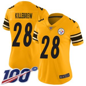 Steelers #28 Miles Killebrew Gold Women's Stitched NFL Limited Inverted Legend 100th Season Jersey