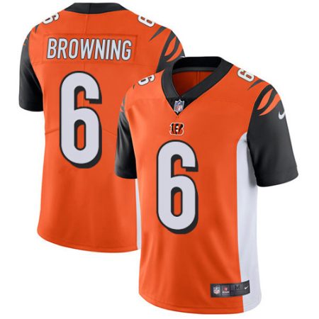 wholesale Bengals #6 Jake Browning Orange Alternate Men's Stitched NFL Vapor Untouchable Limited Jersey