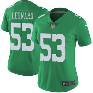 Eagles #53 Shaquille Leonard Green Women's Stitched NFL Limited Rush Jersey