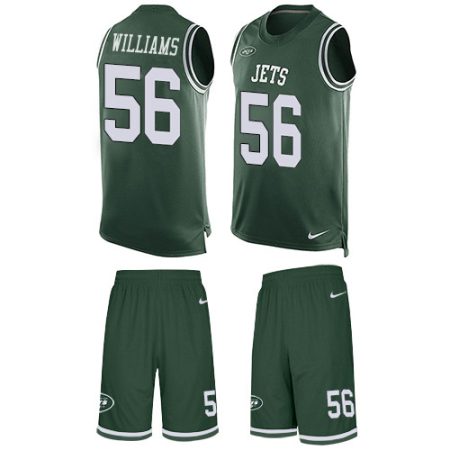 jets #56 quincy williams green team color men's stitched nfl limited tank top suit elite jersey