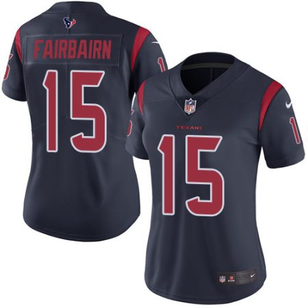 Texans #15 Ka'imi Fairbairn Navy Blue Women's Stitched NFL Limited Rush Jersey