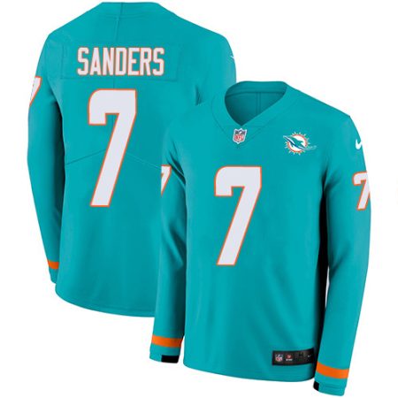 cheap Dolphins #7 Jason Sanders Aqua Green Team Color Men's Stitched NFL Limited Therma Long Sleeve Jersey