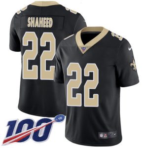 saints #22 rashid shaheed black team color youth stitched nfl 100th season vapor limited wholesale jersey