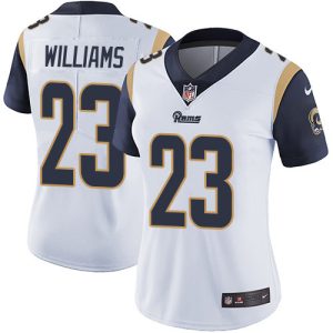 Rams #23 Kyren Williams White Women's Stitched NFL Vapor Untouchable Limited Jersey