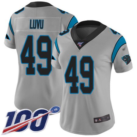 Panthers #49 Frankie Luvu Silver Women's Stitched NFL Limited Inverted Legend 100th Season Jersey