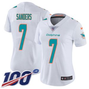 Dolphins #7 Jason Sanders White Women's Stitched NFL 100th Season Vapor Untouchable Limited Jersey