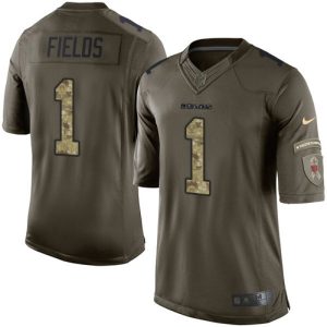 bears #1 justin fields green men's stitched nfl limited 2015 salute to service elite jersey