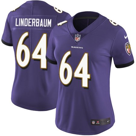 cheap Ravens #64 Tyler Linderbaum Purple Team Color Women's Stitched NFL Vapor Untouchable Limited Jersey