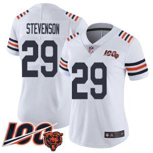 cheap Bears #29 Tyrique Stevenson White Alternate Women's Stitched NFL Vapor Untouchable Limited 100th Season Jersey