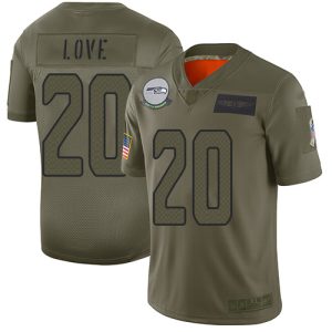 wholesale Seahawks #20 Julian Love Green Men's Stitched NFL Limited 2015 Salute To Service Jersey