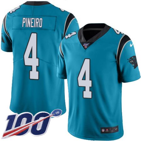 elite Panthers #4 Eddy Pineiro Blue Alternate Youth Stitched NFL 100th Season Vapor Untouchable Limited Jersey