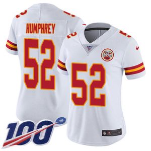 chiefs #52 creed humphrey white women's stitched nfl 100th season vapor limited cheap jersey