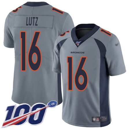 cheap Broncos #16 Wil Lutz Gray Men's Stitched NFL Limited Inverted Legend 100th Season Jersey