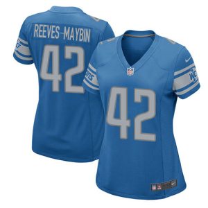 lions #42 jalen reeves-maybin light blue team color women's stitched nfl elite cheap jersey