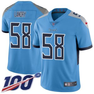 Titans #58 Harold Landry Light Blue Alternate Youth Stitched NFL 100th Season Vapor Limited Jersey