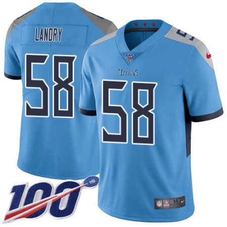 Titans #58 Harold Landry Light Blue Alternate Youth Stitched NFL 100th Season Vapor Limited Jersey