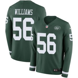 wholesale Jets #56 Quincy Williams Green Team Color Youth Stitched NFL Limited Therma Long Sleeve Jersey