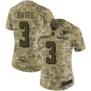 elite Falcons #3 Jessie Bates Camo Stitched Women's NFL Limited 2018 Salute To Service Jersey