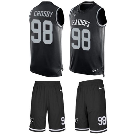 elite Raiders #98 Maxx Crosby Black Team Color Men's Stitched NFL Limited Tank Top Suit Jersey