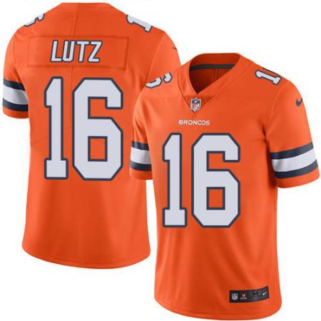 elite Broncos #16 Wil Lutz Orange Men's Stitched NFL Limited Rush Jersey