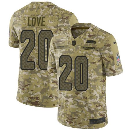 Seahawks #20 Julian Love Camo Youth Stitched NFL Limited 2019 Salute To Service Jersey