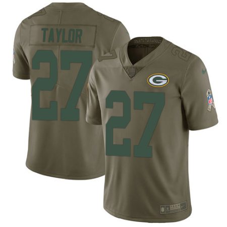 wholesale Packers #27 Patrick Taylor Olive Youth Stitched NFL Limited 2017 Salute To Service Jersey