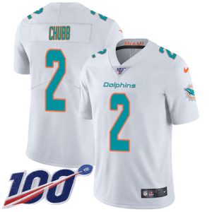 elite Dolphins #2 Bradley Chubb White Men's Stitched NFL 100th Season Vapor Limited Jersey