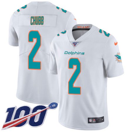 elite Dolphins #2 Bradley Chubb White Men's Stitched NFL 100th Season Vapor Limited Jersey