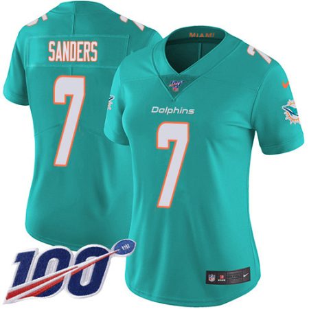 dolphins #7 jason sanders aqua green team color women's stitched nfl 100th season vapor untouchable limited cheap jersey