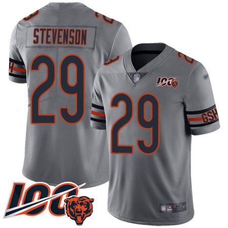 Bears #29 Tyrique Stevenson Silver Youth Stitched NFL Limited Inverted Legend 100th Season Jersey