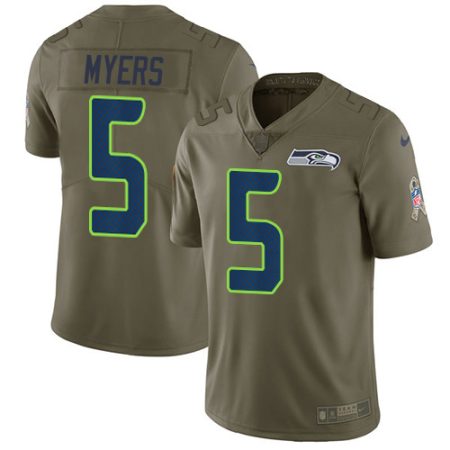 seahawks #5 jason myers olive men's stitched nfl limited 2017 salute to service wholesale jersey