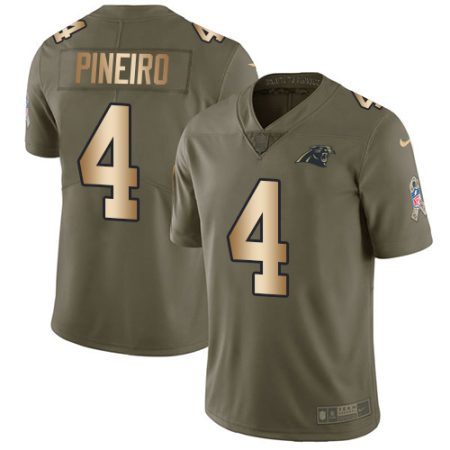 panthers #4 eddy pineiro olive/gold youth stitched nfl limited 2017 salute to service wholesale jersey