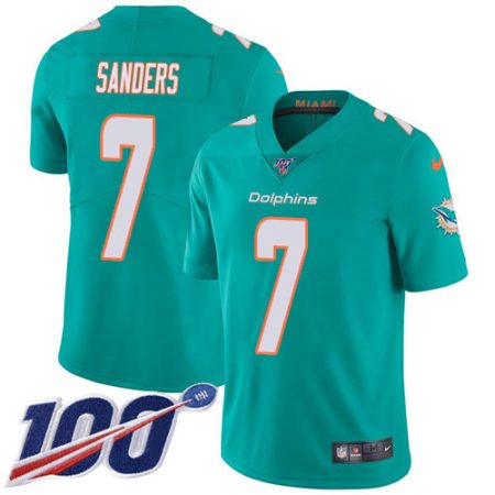 Dolphins #7 Jason Sanders Aqua Green Team Color Men's Stitched NFL 100th Season Vapor Untouchable Limited Jersey