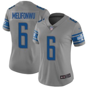 Lions #6 Ifeatu Melifonwu Gray Women's Stitched NFL Limited Inverted Legend Jersey