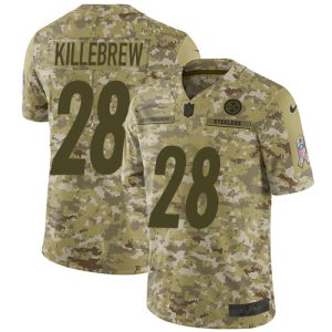 wholesale Steelers #28 Miles Killebrew Camo Men's Stitched NFL Limited 2018 Salute To Service Jersey