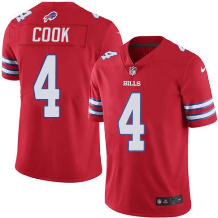 Bills #4 James Cook Red Men's Stitched NFL Limited Rush Jersey