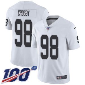 elite Raiders #98 Maxx Crosby White Men's Stitched NFL 100th Season Vapor Untouchable Limited Jersey