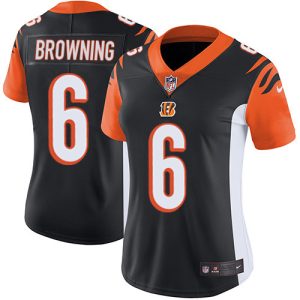 cheap Bengals #6 Jake Browning Black Team Color Women's Stitched NFL Vapor Untouchable Limited Jersey