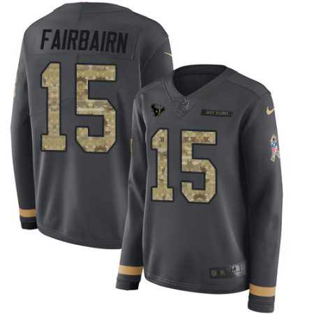 texans #15 ka'imi fairbairn anthracite salute to service women's stitched nfl limited therma long sleeve cheap jersey