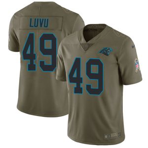 panthers #49 frankie luvu olive men's stitched nfl limited 2017 salute to service cheap jersey