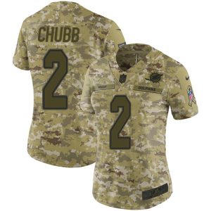 Dolphins #2 Bradley Chubb Camo Women's Stitched NFL Limited 2018 Salute To Service Jersey