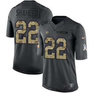 cheap Saints #22 Rashid Shaheed Black Youth Stitched NFL Limited 2016 Salute To Service Jersey