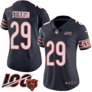 cheap Bears #29 Tyrique Stevenson Navy Blue Team Color Women's Stitched NFL 100th Season Vapor Untouchable Limited Jersey