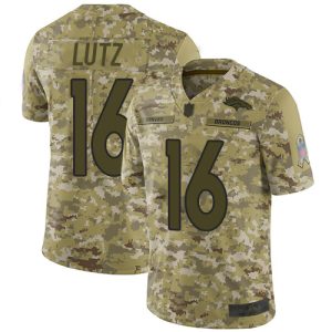 Broncos #16 Wil Lutz Camo Youth Stitched NFL Limited 2018 Salute To Service Jersey