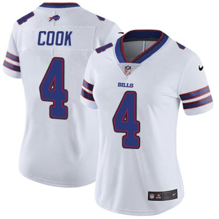 cheap Bills #4 James Cook White Women's Stitched NFL Vapor Untouchable Limited Jersey